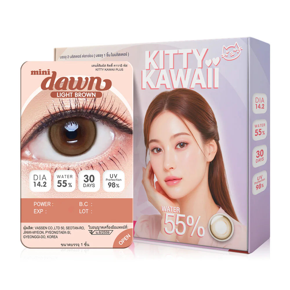 Kitty Kawaii Plus Contact Lens Mini Dawn Light Brown [1 Pair]