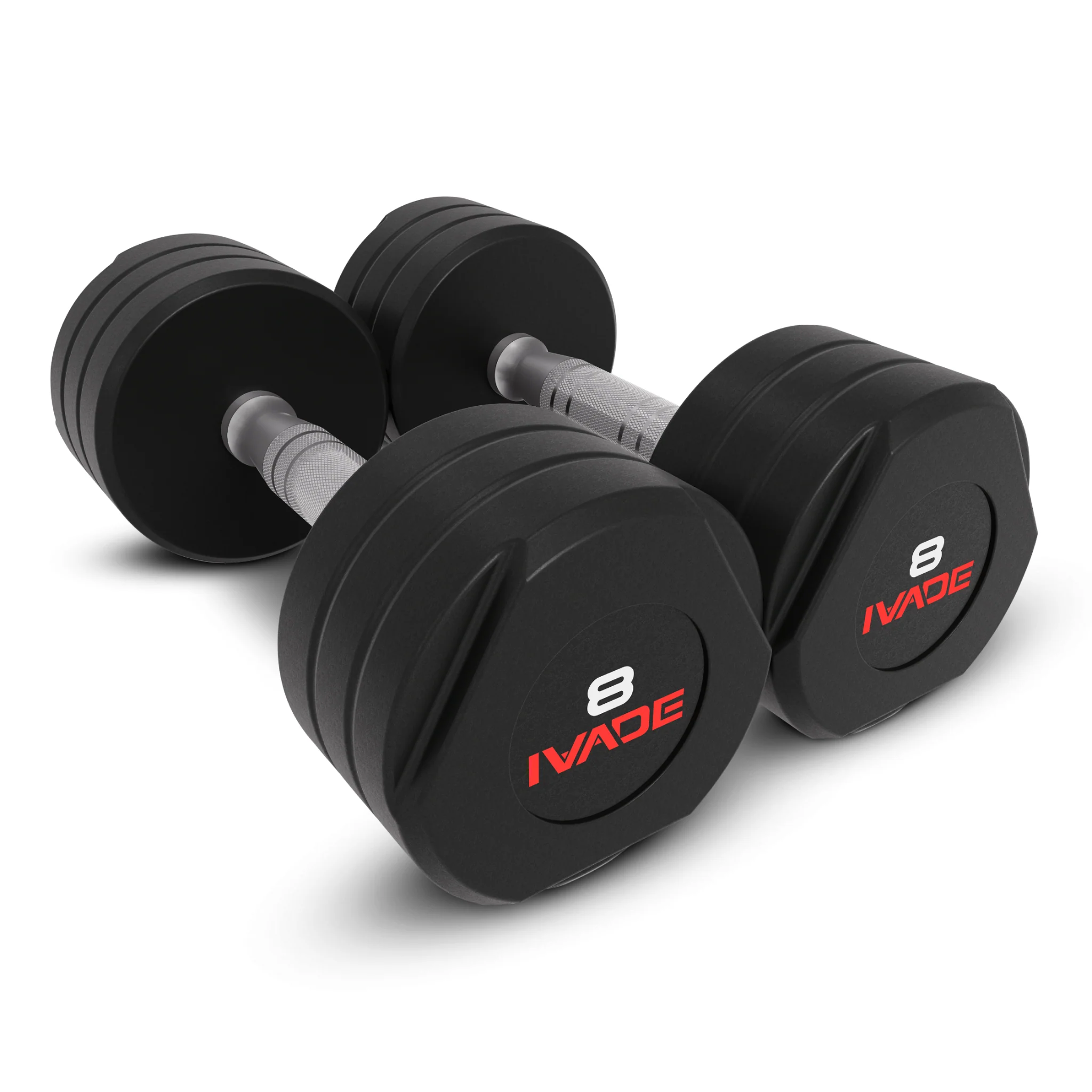 ดัมเบล STUDIO หุ้มยาง IVADE (MD2123) - Black - 10KG x 2 ชิ้น