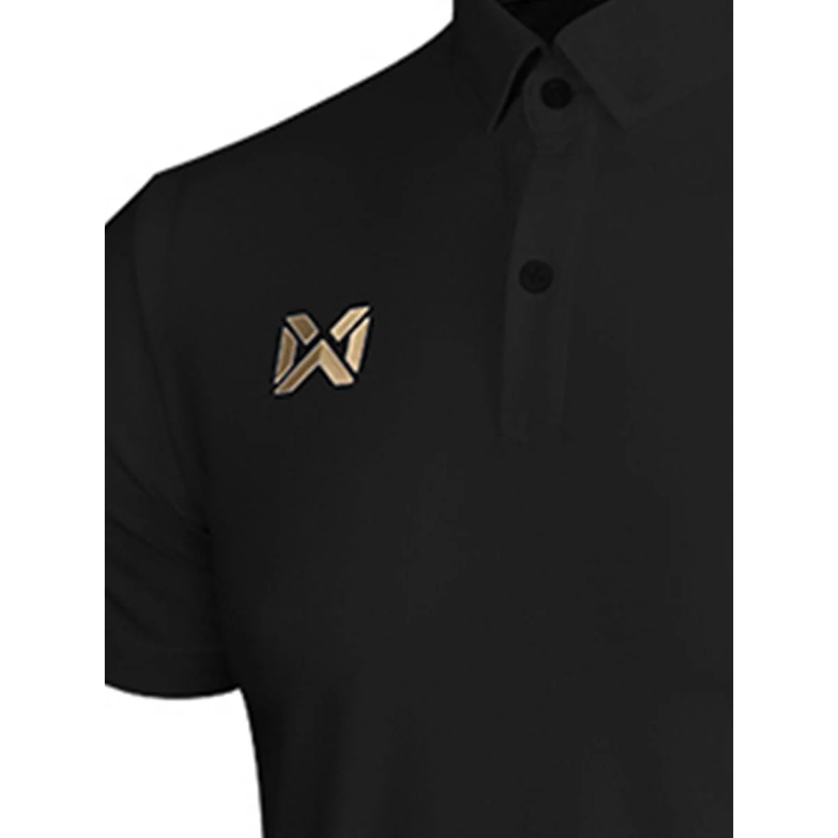WARRIX Premium Unisex Football Polo Shirt - Black - 2L (US SIZE)