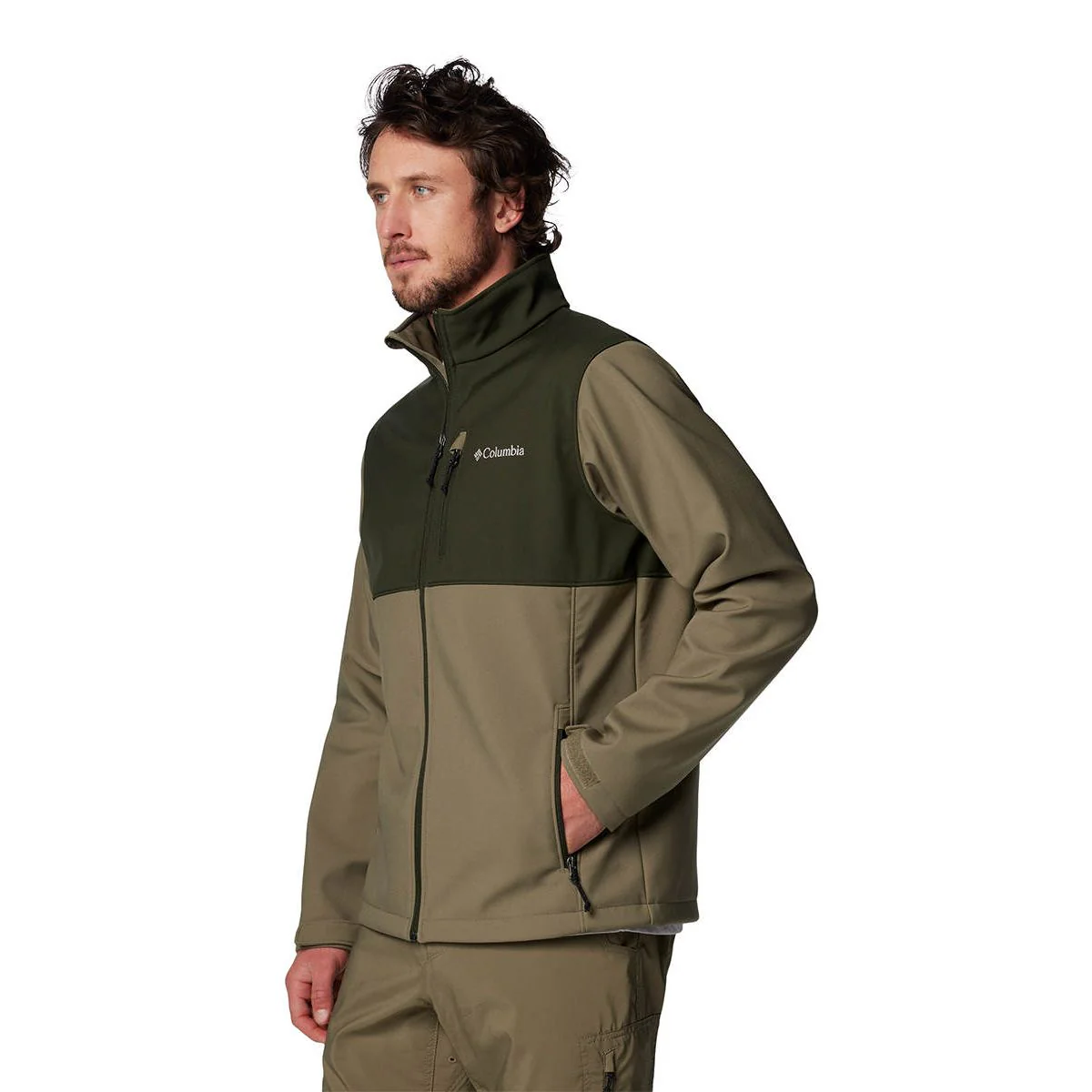Мужская куртка Columbia Ascender™ Softshell — цвет зеленый, размер 2XL (американский размер)