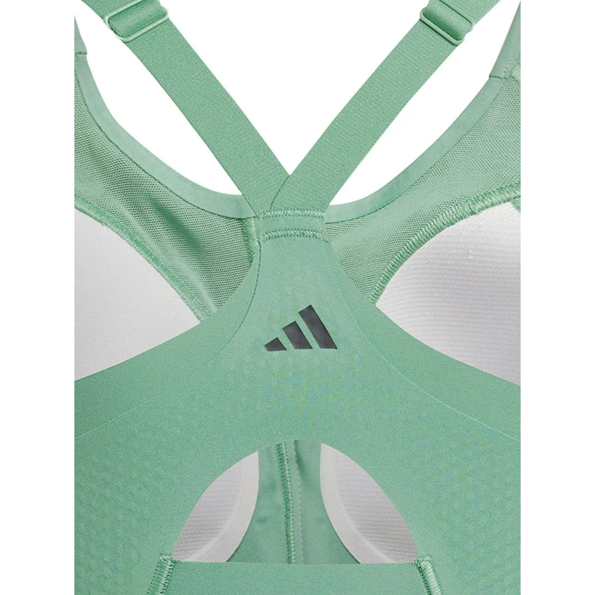 Женский спортивный топ Adidas Tlrd Impact Luxe High-Support Zip — цвет зеленый, 65 B