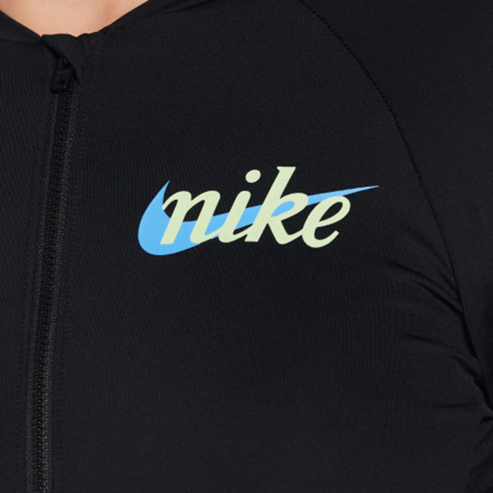 NIKE Essential Long-Sleeve Zip Women's Rashguard - Black - L (US SIZE)