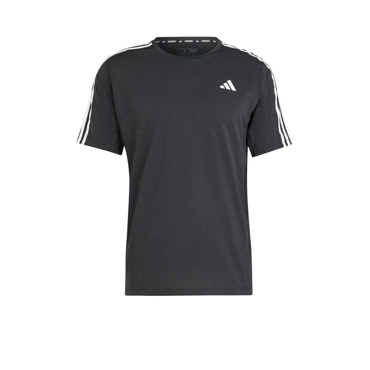 ADIDAS Own the Run 3-Stripes Men's Running T-Shirt - Black - 2XL (ASIAN SIZE)
