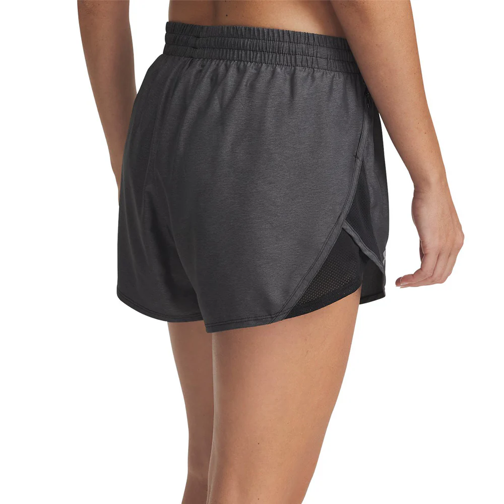 UNDER ARMOUR Fly-By Heather Women's Running Shorts - Black - L (US SIZE)