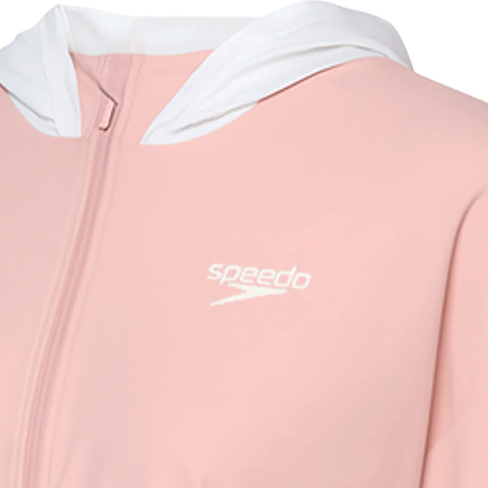 SPEEDO 'Wavechasers 2.0' Sweet Sun Protection Logo Crop Zip Women's Jacket - Pink - 2XL (UK SIZE)