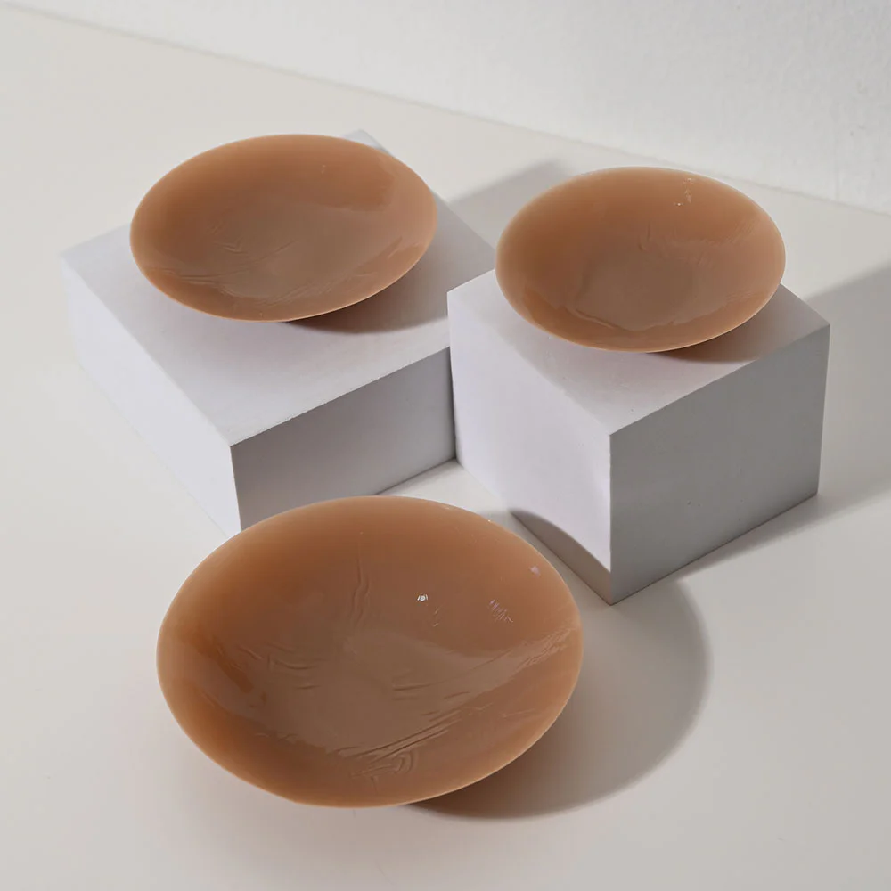 Feyre Silica Gel Adhesive Nipple Covers — Coffee, 10 см