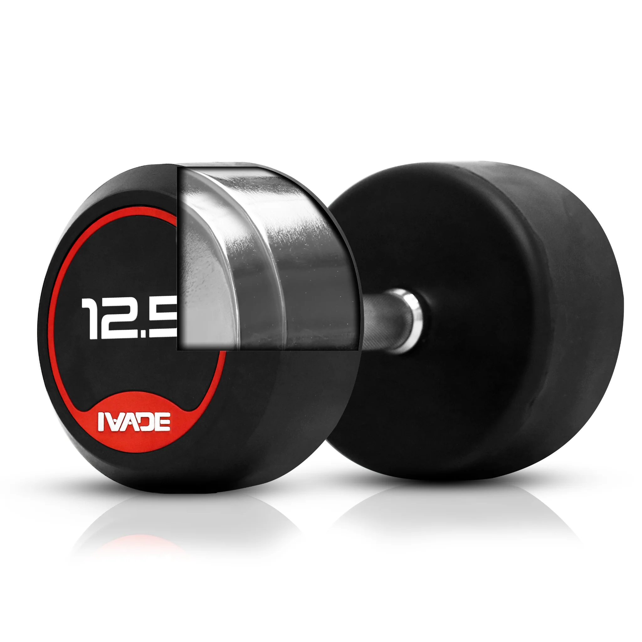 ดัมเบลกลม หุ้มยาง IVADE ขนาด 2.5-25KG x 2 ชิ้น - Black - 10 KG