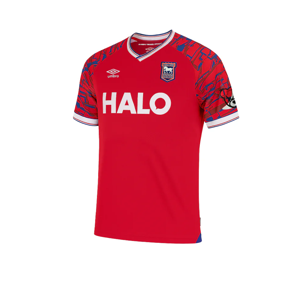 UMBRO Men's Ipswich Town Away 2025/26 Jersey - Red - 2XL (US SIZE)