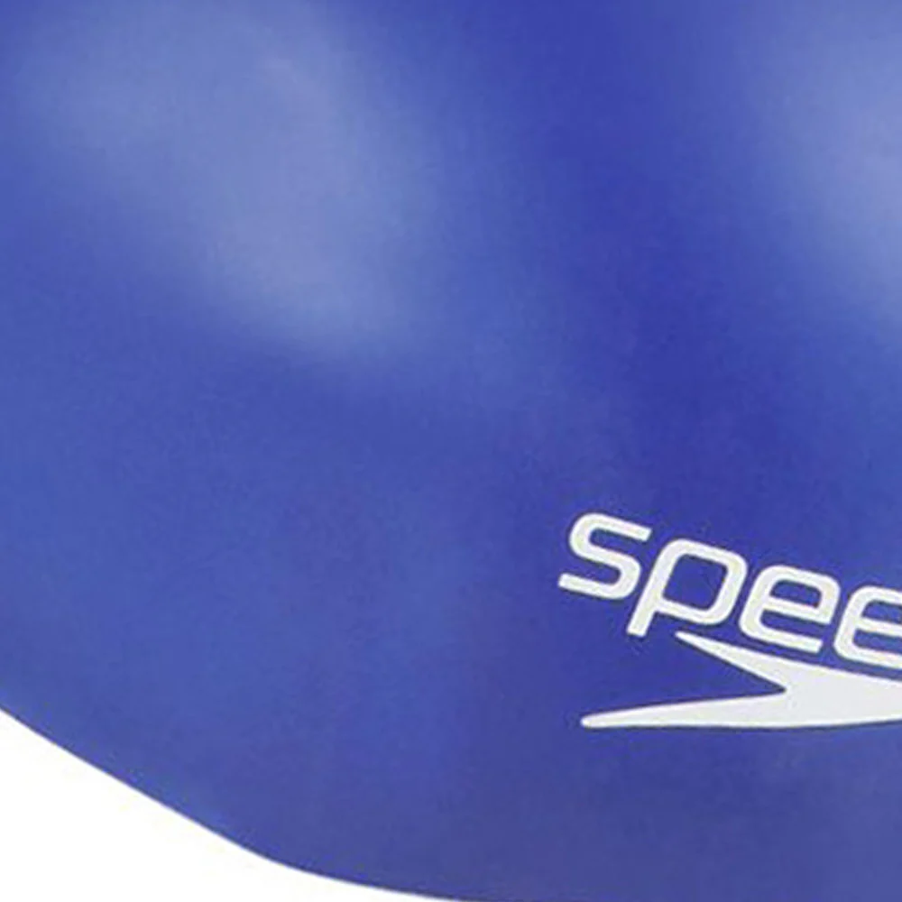 SPEEDO Junior Plain Moulded Silicone Kids Swim Cap - Blue - ONE SIZE