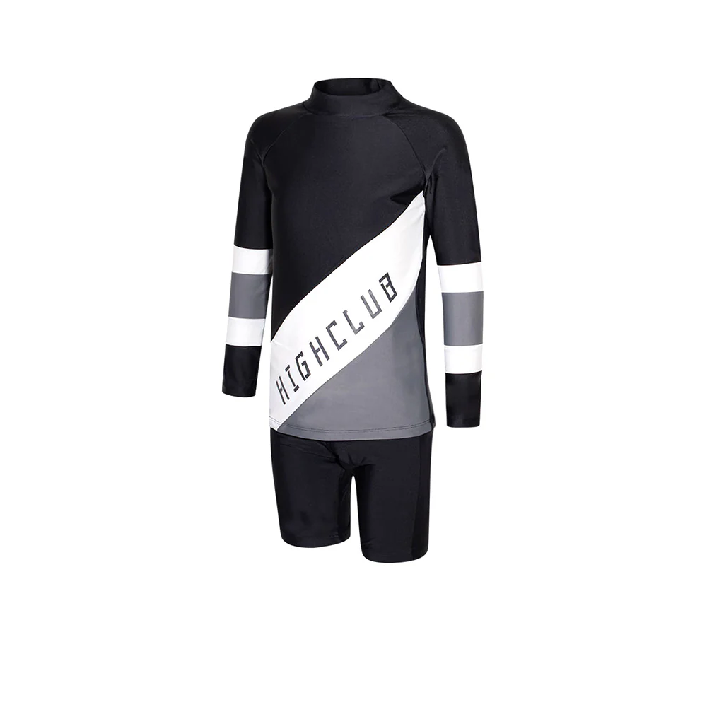 HIGHCLUB UPFBLS01 Boys Rashguard Set - Black - 10 (ASIAN SIZE)