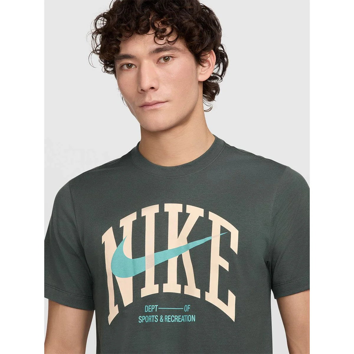 Мужская тренировочная футболка Nike Fitness — цвет зеленый, размер L (американский размер)