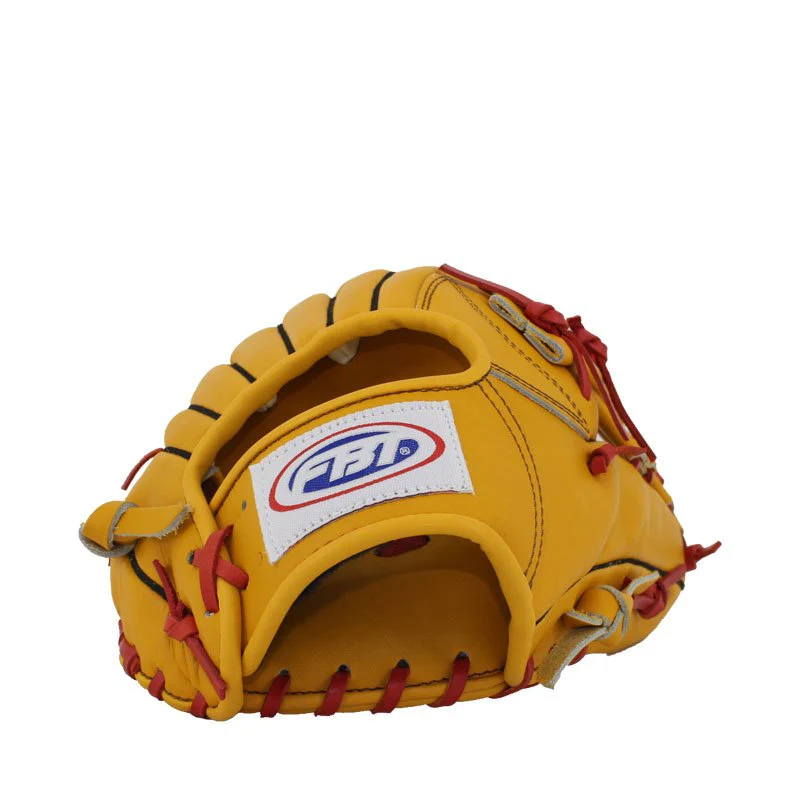 FBT Softball Gloves ถุงมือซอฟบอล Cross 11.25 นิ้ว หนังแท้ 74428 - Yellow - One size