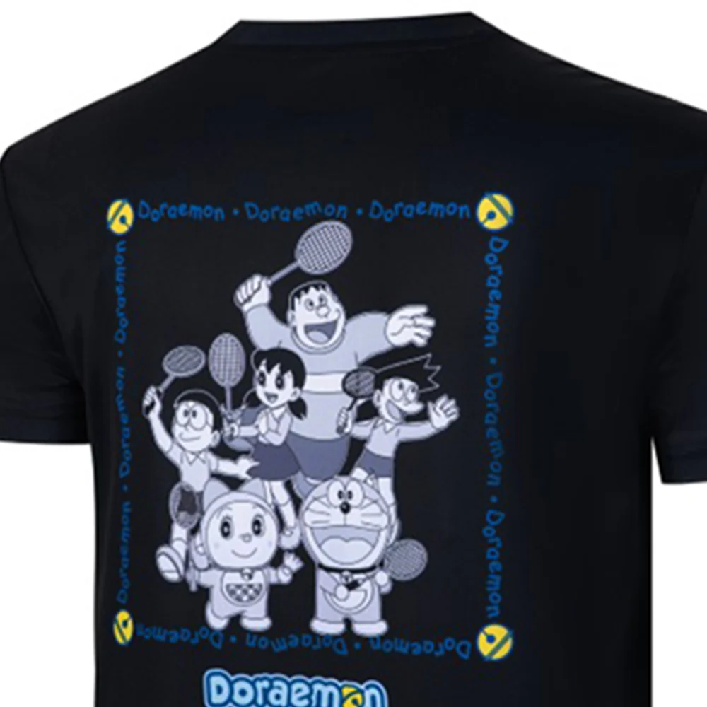 VICTOR X Doraemon Unisex Badminton T-Shirt - Black - 2XL