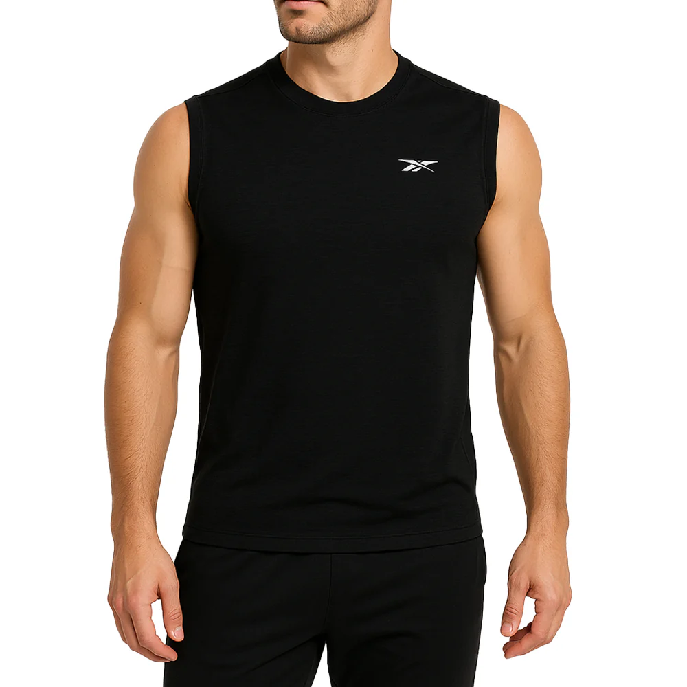 REEBOK Roland Men's Running Tank - Black - L (US SIZE)