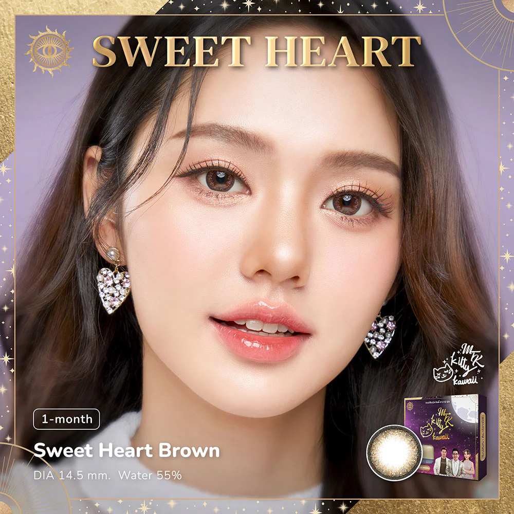 Kitty Kawaii Plus Contact Lens MTK Sweet Heart Brown [1 Pair]