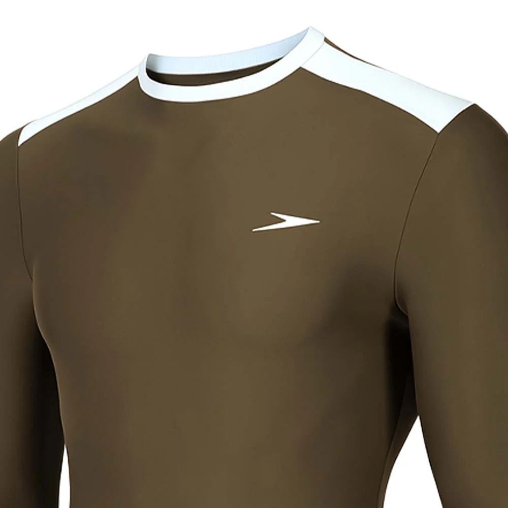 Speedo 'Wavechasers 2.0' Stylish Sun Protection Men's Rashguard — цвет коричневый, размер 2XL (UK SIZE)