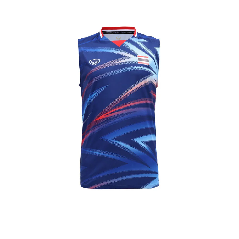 GRAND SPORT Men's Thai National Team Sea Games 2025 Badminton Jersey - Blue - 2XL (ASIAN SIZE)