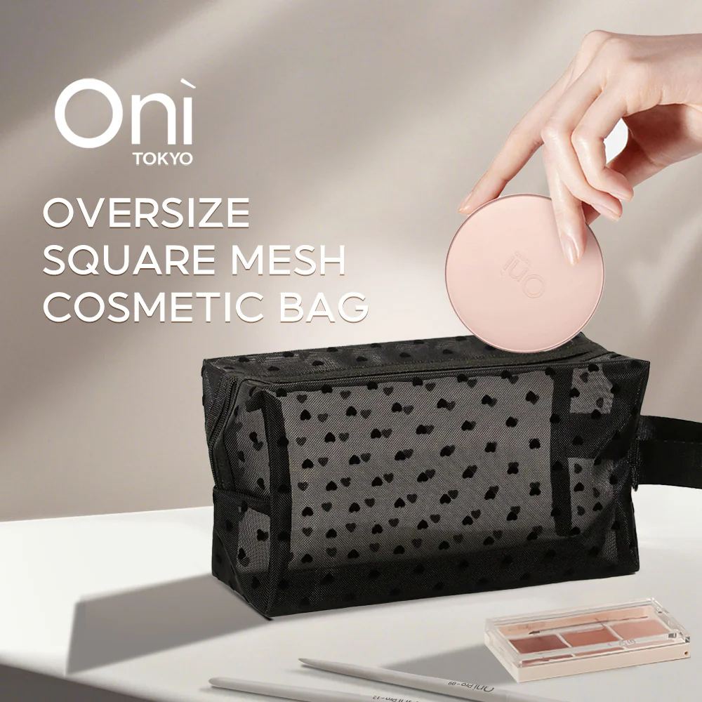 Oni Oversize Square Mesh Cosmetic Bag