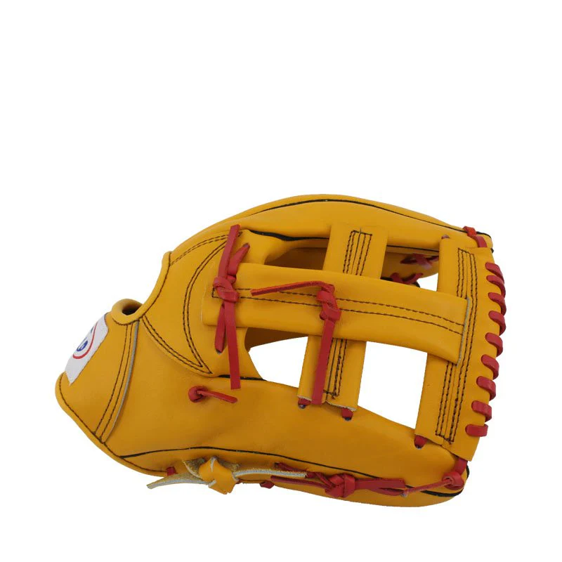 FBT Softball Gloves ถุงมือซอฟบอล Cross 11.25 นิ้ว หนังแท้ 74428 - Yellow - One size
