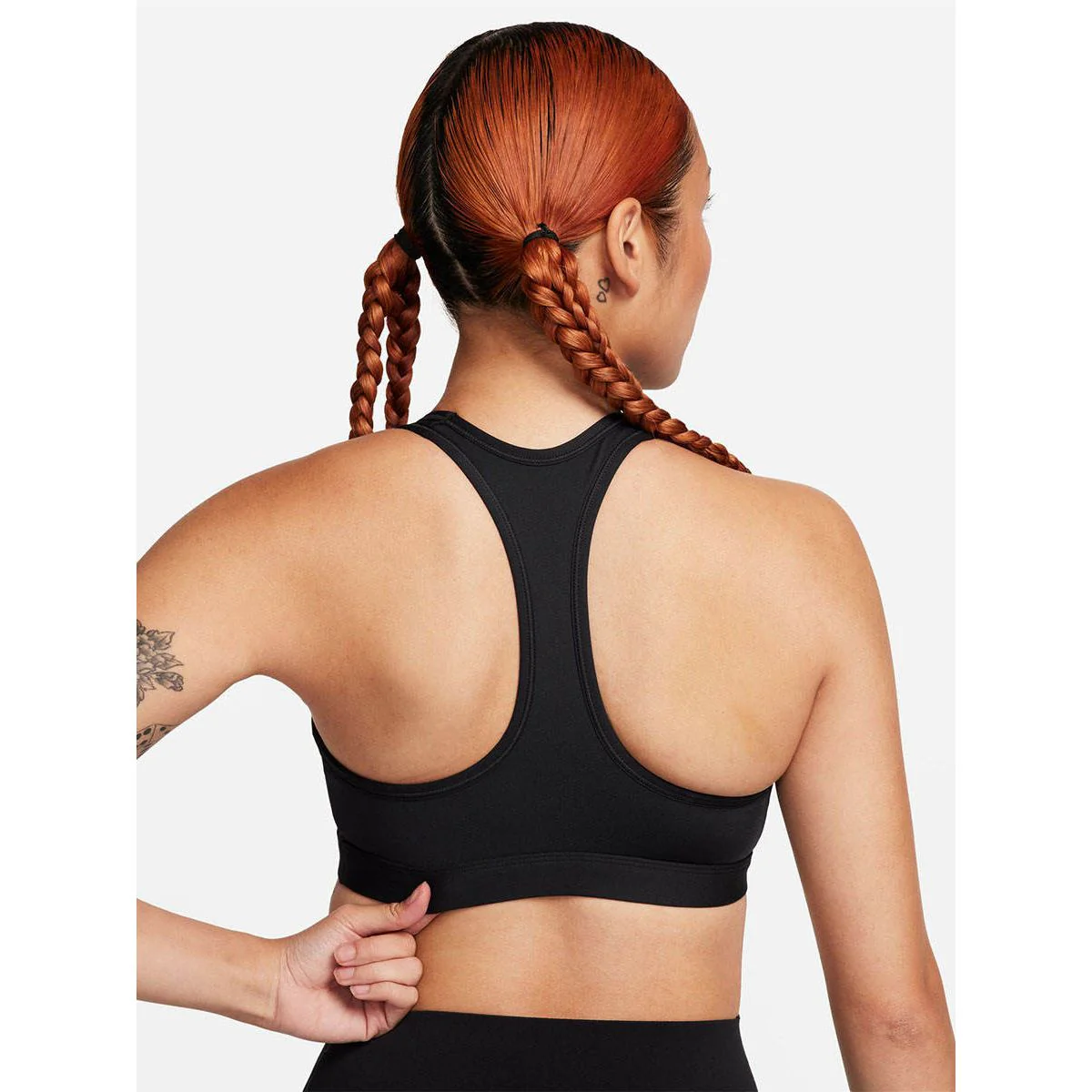 NIKE Swoosh Medium Support Women's Sports Bra - Black - L (US SIZE)