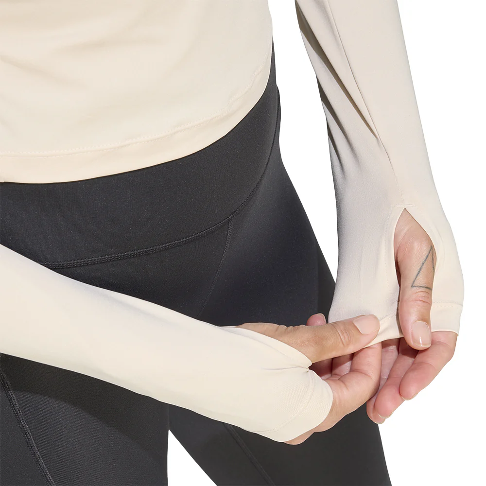 ADIDAS Adi365 Running Essentials Long Sleeve Women's Running T-Shirt - Beige - 2XL (ASIAN SIZE)