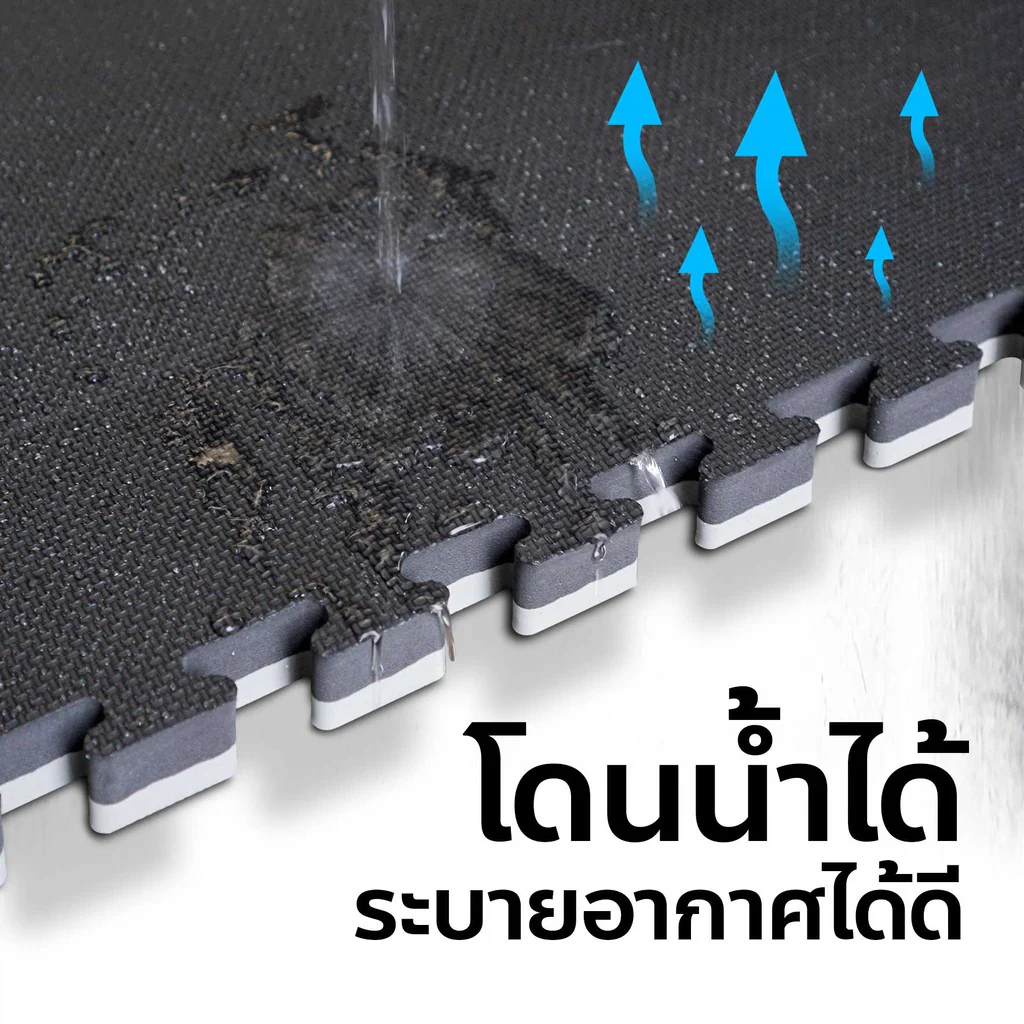 แผ่นรองพื้น ฟิตเนส EVA แดง/ดำ 100*100cm. - Homefittools - Black - 1 PC.