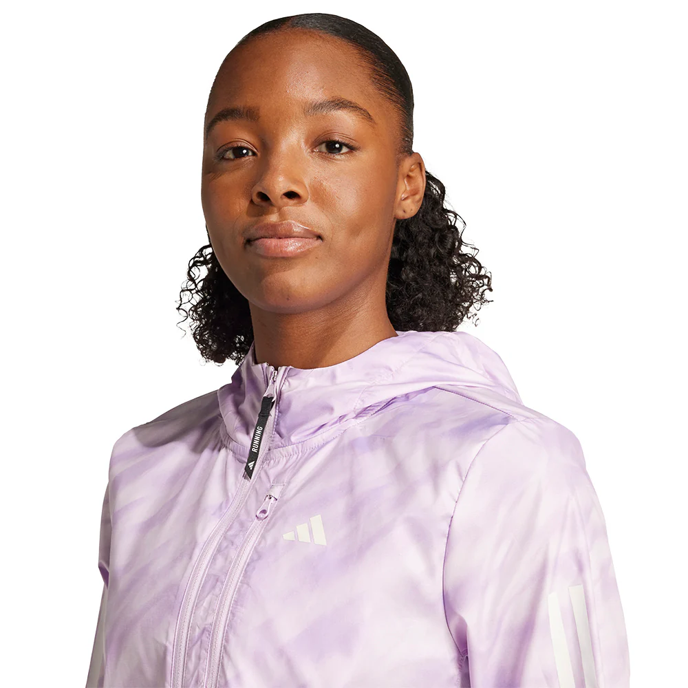 ADIDAS Own The Run Allover Print Women's Training Jacket - Purple - 2XL (ASIAN SIZE)