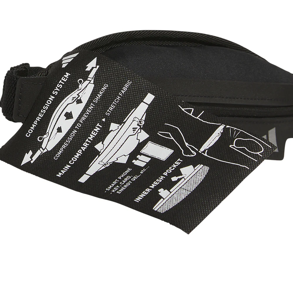ADIDAS Running Belt Unisex Waistpack - Black - ONE SIZE