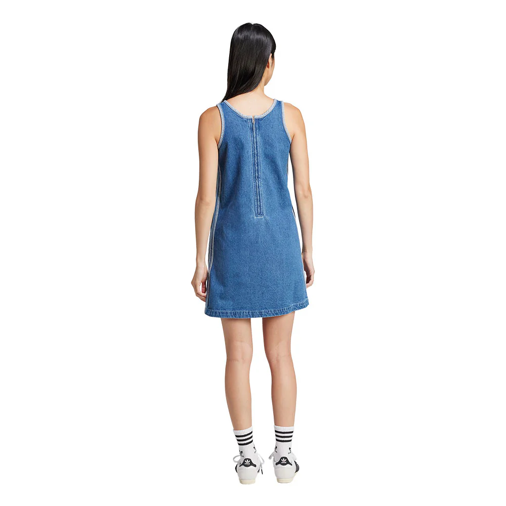 ADIDAS ORIGINALS Adicolor Denim 3-Stripes Women's Dress - Blue - 2XL (ASIAN SIZE)