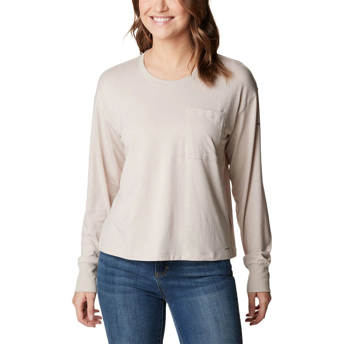 COLUMBIA Boundless Trek Long Sleeve Women's Sweatshirt - Beige - 2XL (US SIZE)