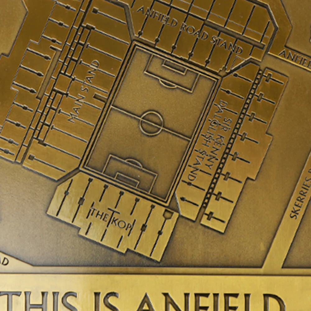LFC Anfield Blueprint Plaque - Gold - ONE SIZE