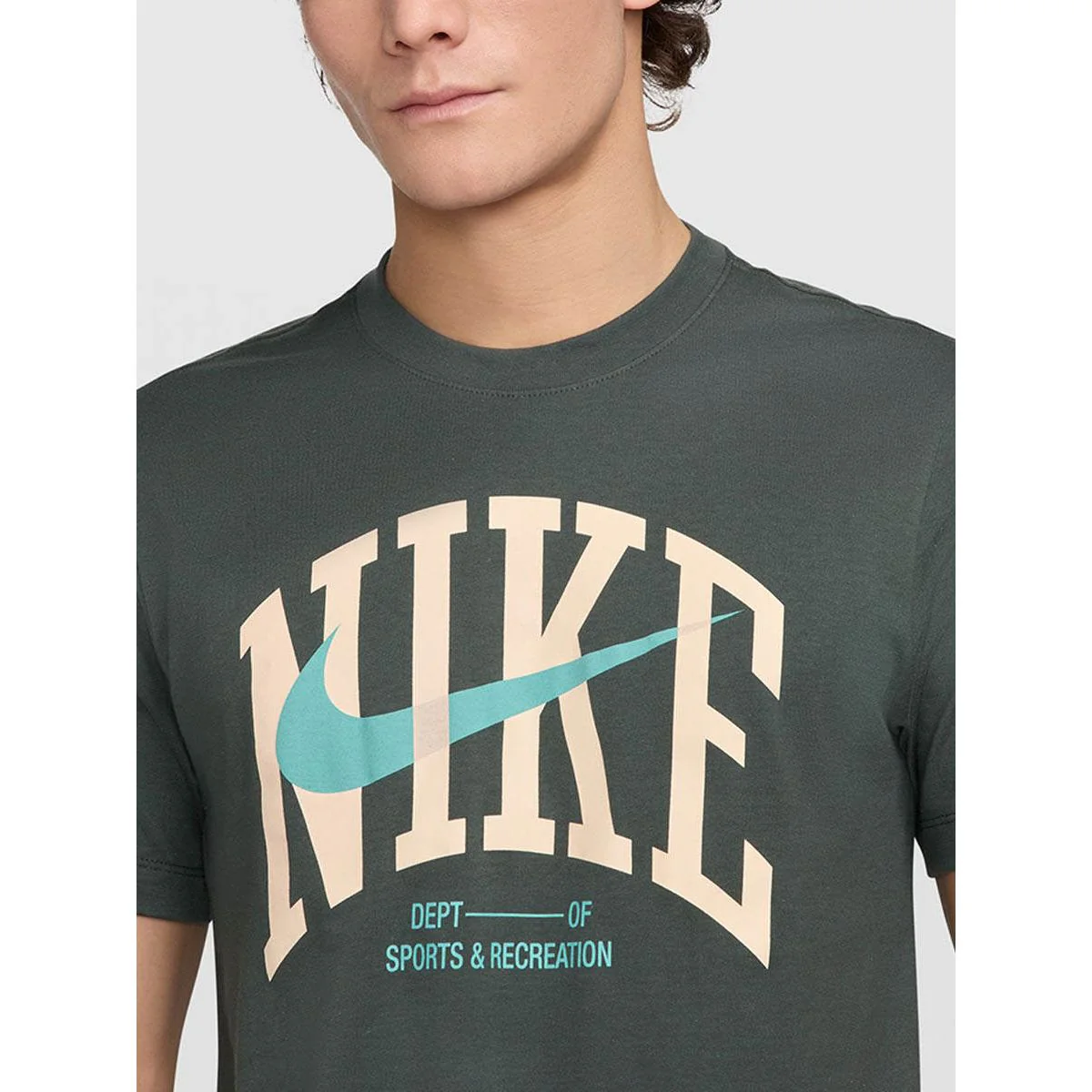 Мужская тренировочная футболка Nike Fitness — цвет зеленый, размер L (американский размер)