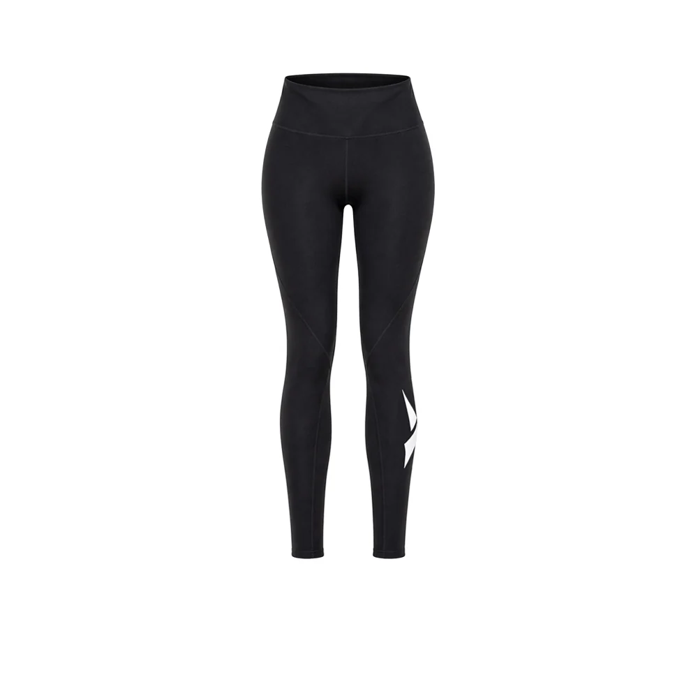 REEBOK High Rise Full Length Printed Women's Running Leggings - Black - L (US SIZE)