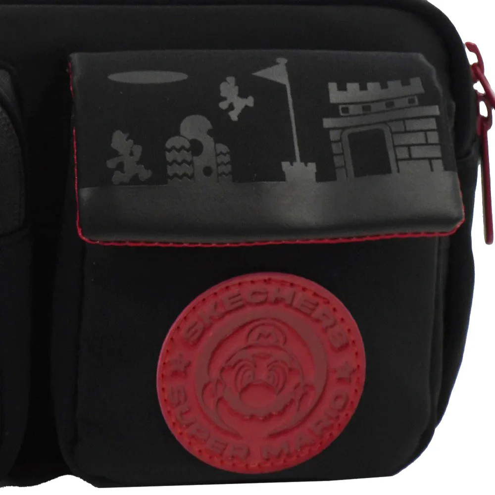 SKECHERS Nintendo Super Mario Unisex Crossbody Bag - Black - ONE SIZE