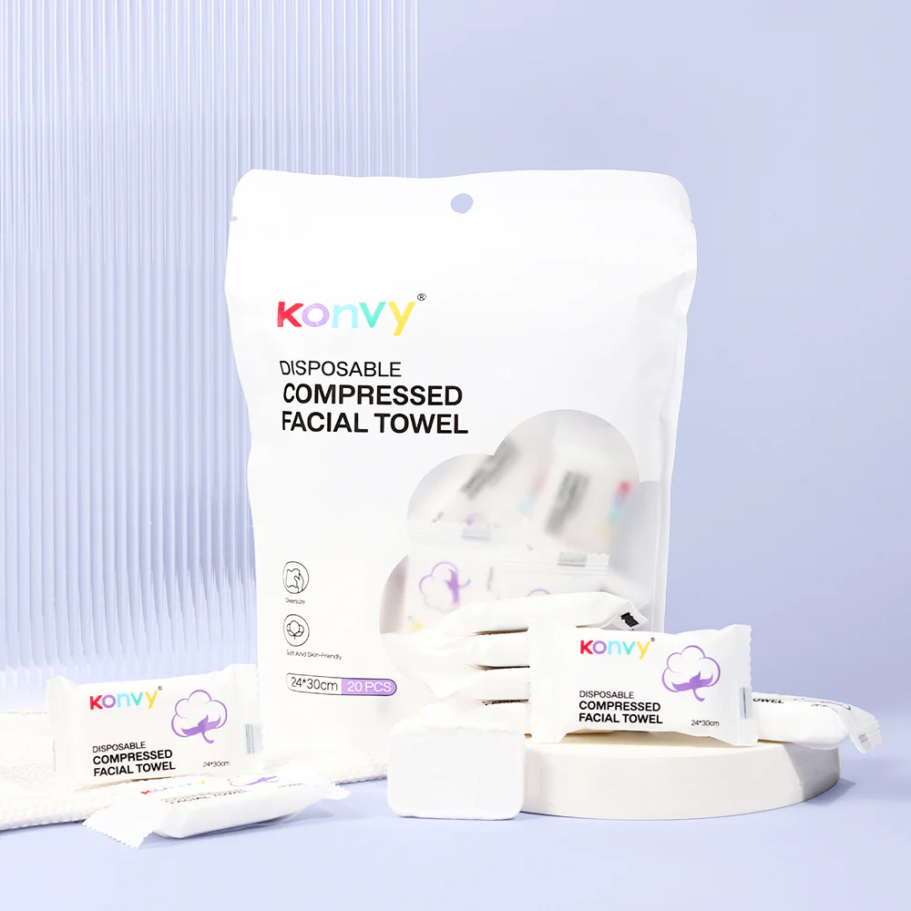 Konvy Disposable Compressed Facial Towel — Compressed, 20pcs