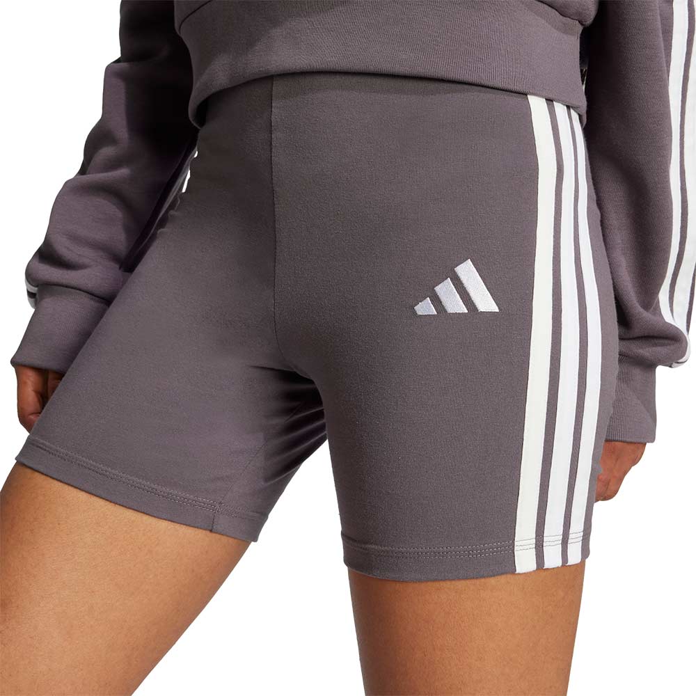ADIDAS Essentials 3-Stripes High Waisted Women's Biker Shorts - Grey - L (ASIAN SIZE)