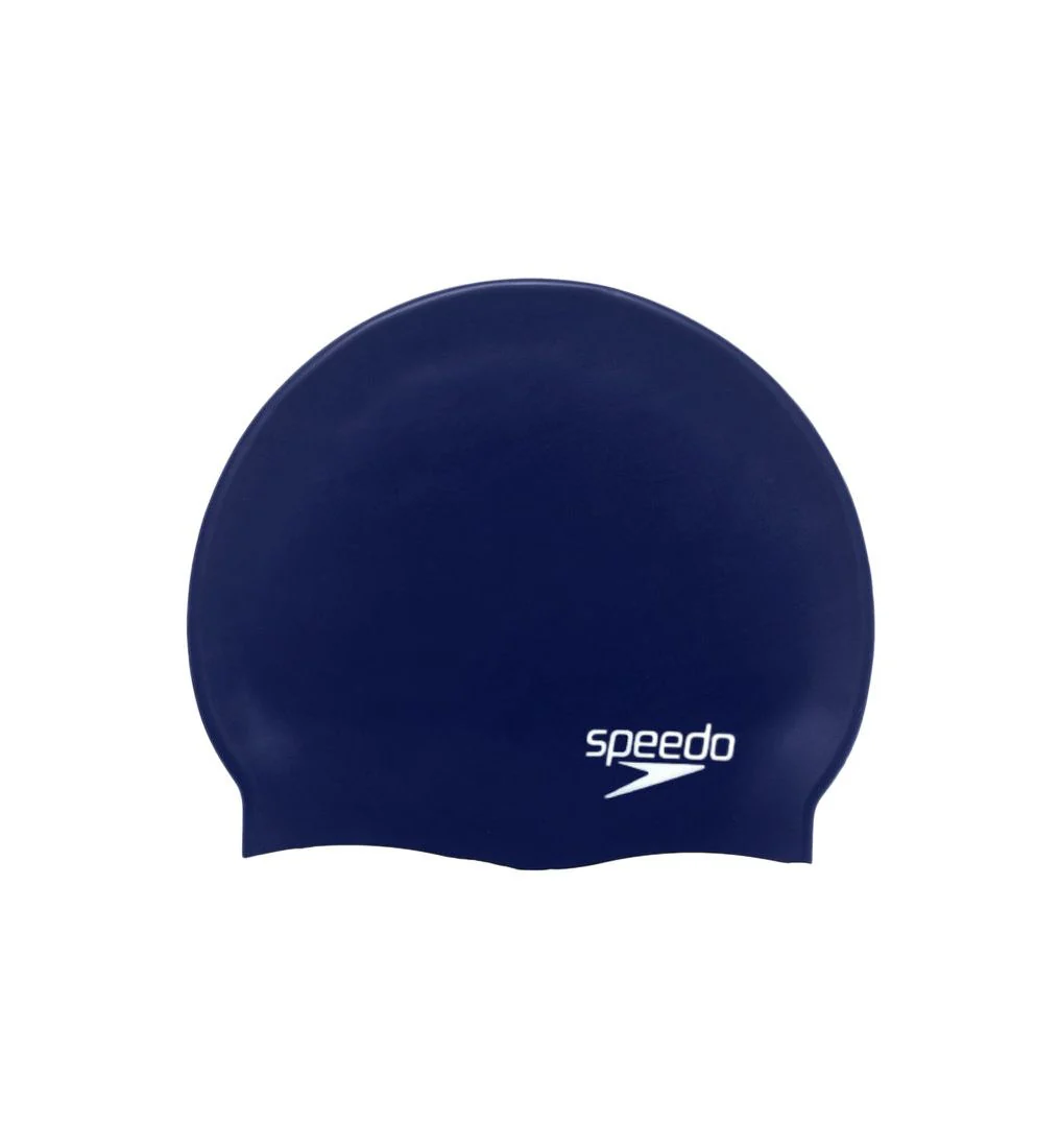 SPEEDO Plain Flat Silicone Unisex Swim Cap - Blue - ONE SIZE