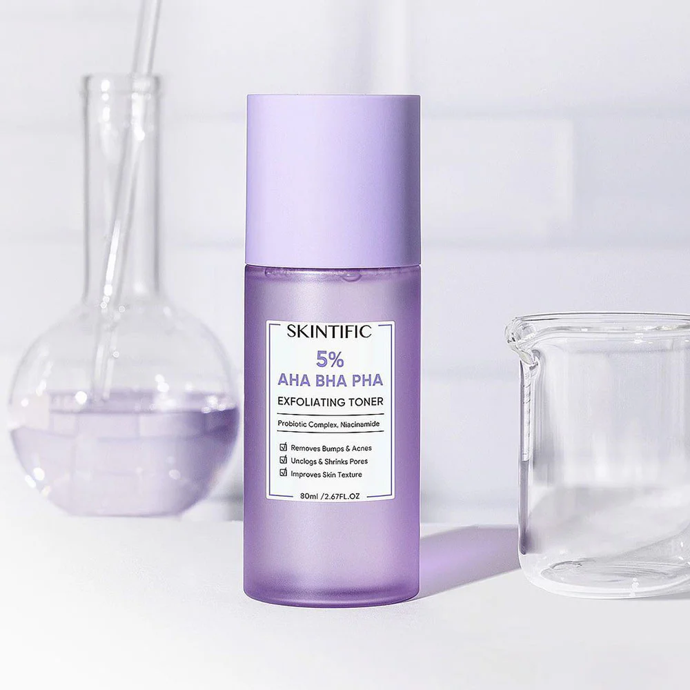 Skintific 5% AHA BHA Pha Exfoliating Toner 80 мл ( Expiration Date : 2026.07.23 ) — AHA BHA Pha