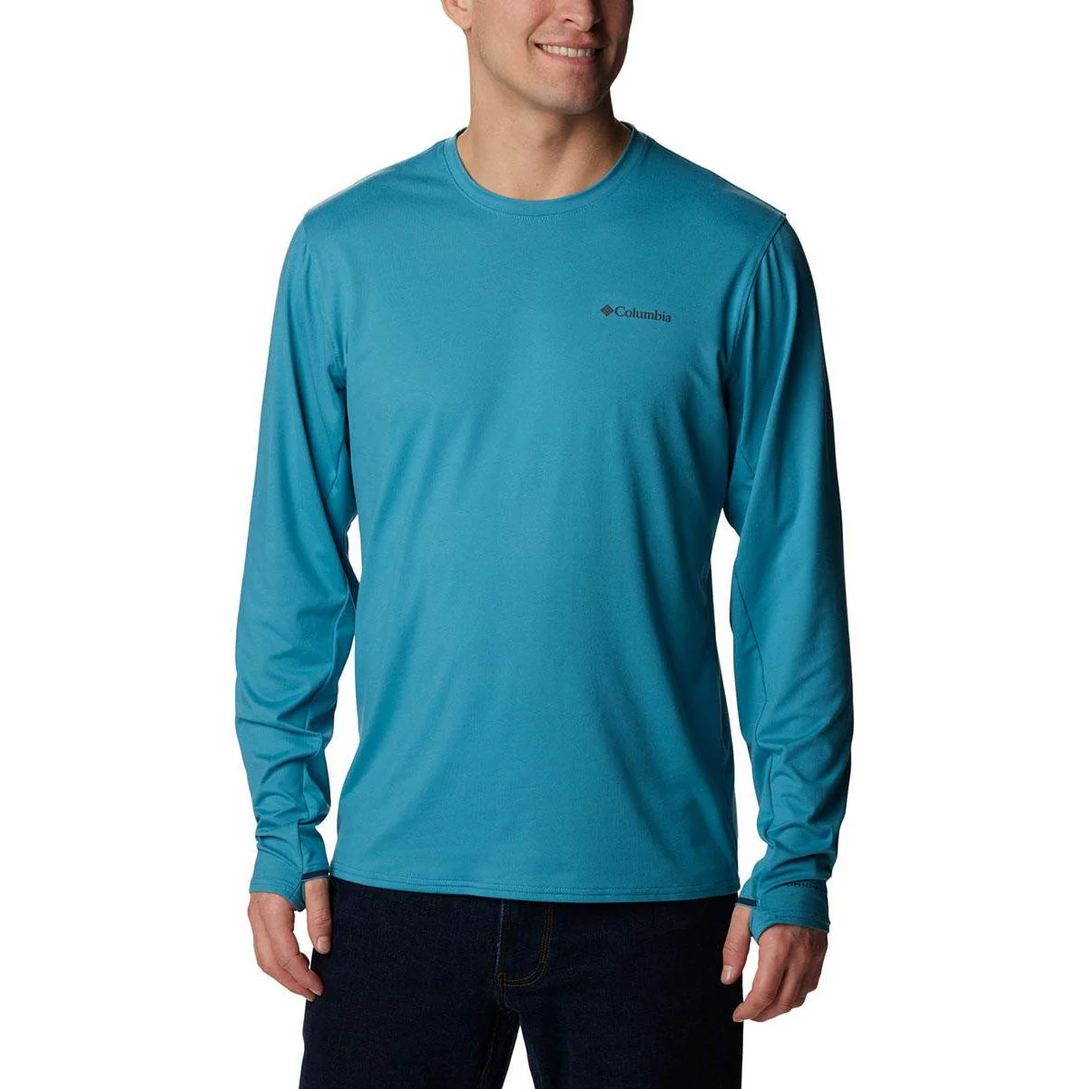 COLUMBIA Tech Trail Long Sleeve Crew II Men's Hiking Sweatshirt - Blue - 2XL (US SIZE)