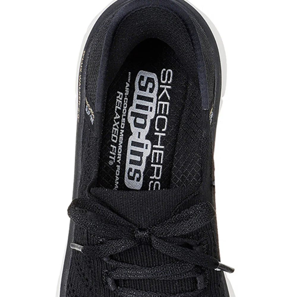 SKECHERS Slip-ins® Relaxed Fit®: D'Lux Walker® 2.0 - Thrill Movement Women's Lifestyle Shoes - Black - US 10
