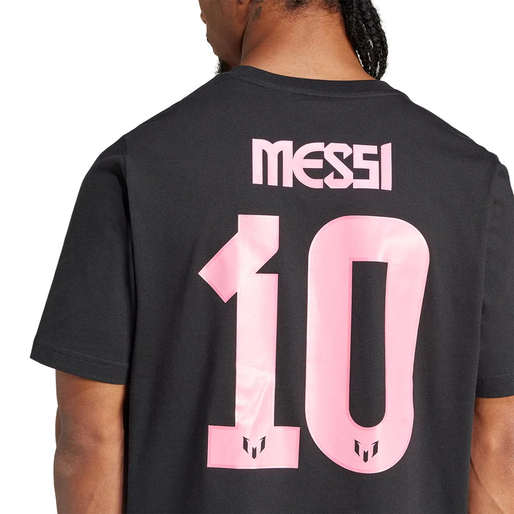 ADIDAS Messi Name and Number Graphic Men's Football T-Shirt - Black - 2XL (UK SIZE)