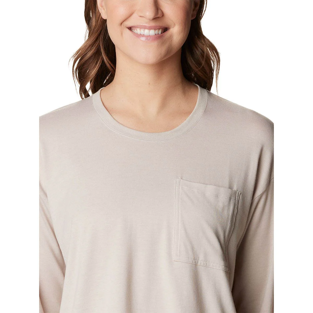 COLUMBIA Boundless Trek Long Sleeve Women's Sweatshirt - Beige - 2XL (US SIZE)
