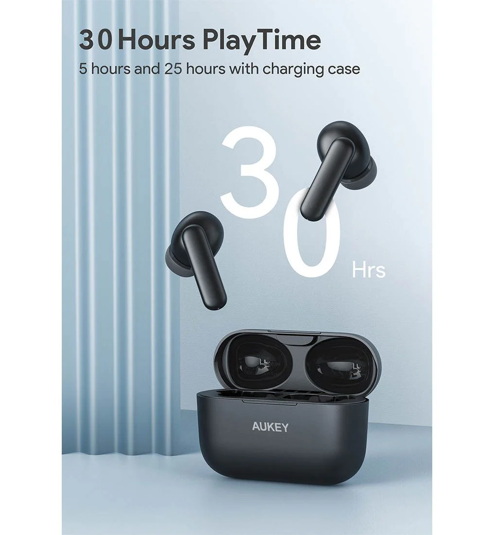AUKEY EP-M1 Wireless Earphone - Black - ONE SIZE