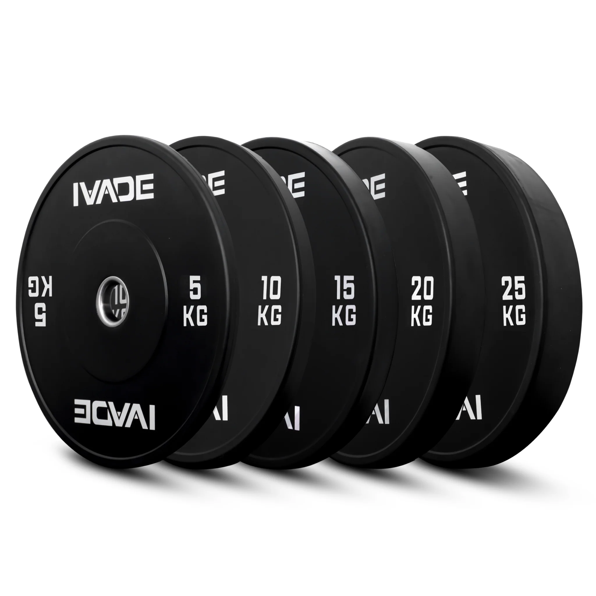 แผ่นน้ำหนัก 5-25กิโล x 2 แผ่น BLACK BUMPER (รูขนาด 2 นิ้ว) รุ่น MD - Black - 10 KG