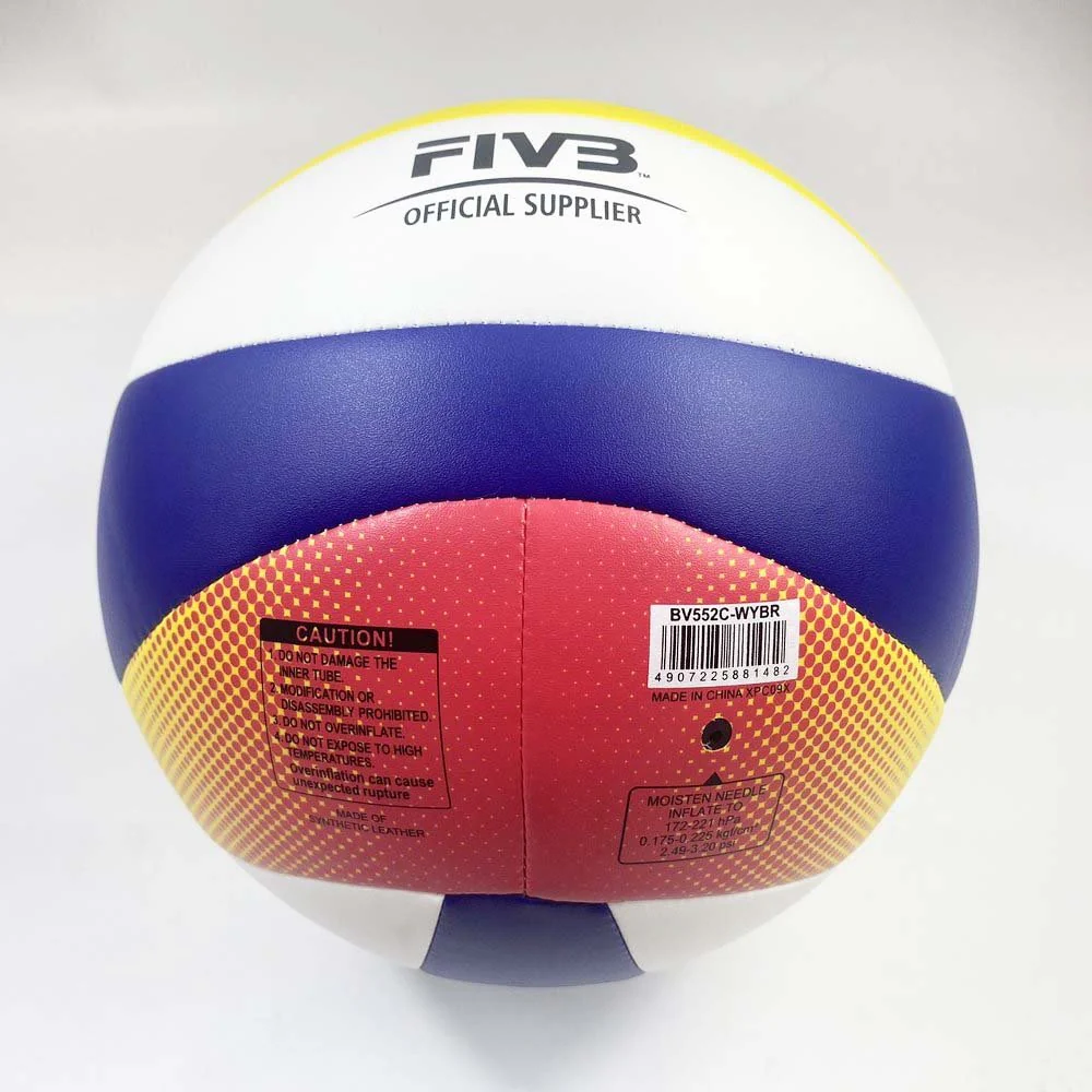 Mikasa วอลเลย์บอลชายหาด BV552C วอลเลย์บอล หนังเย็บ TPU Soft Cover - Multi color - Standard Volleyball Size
