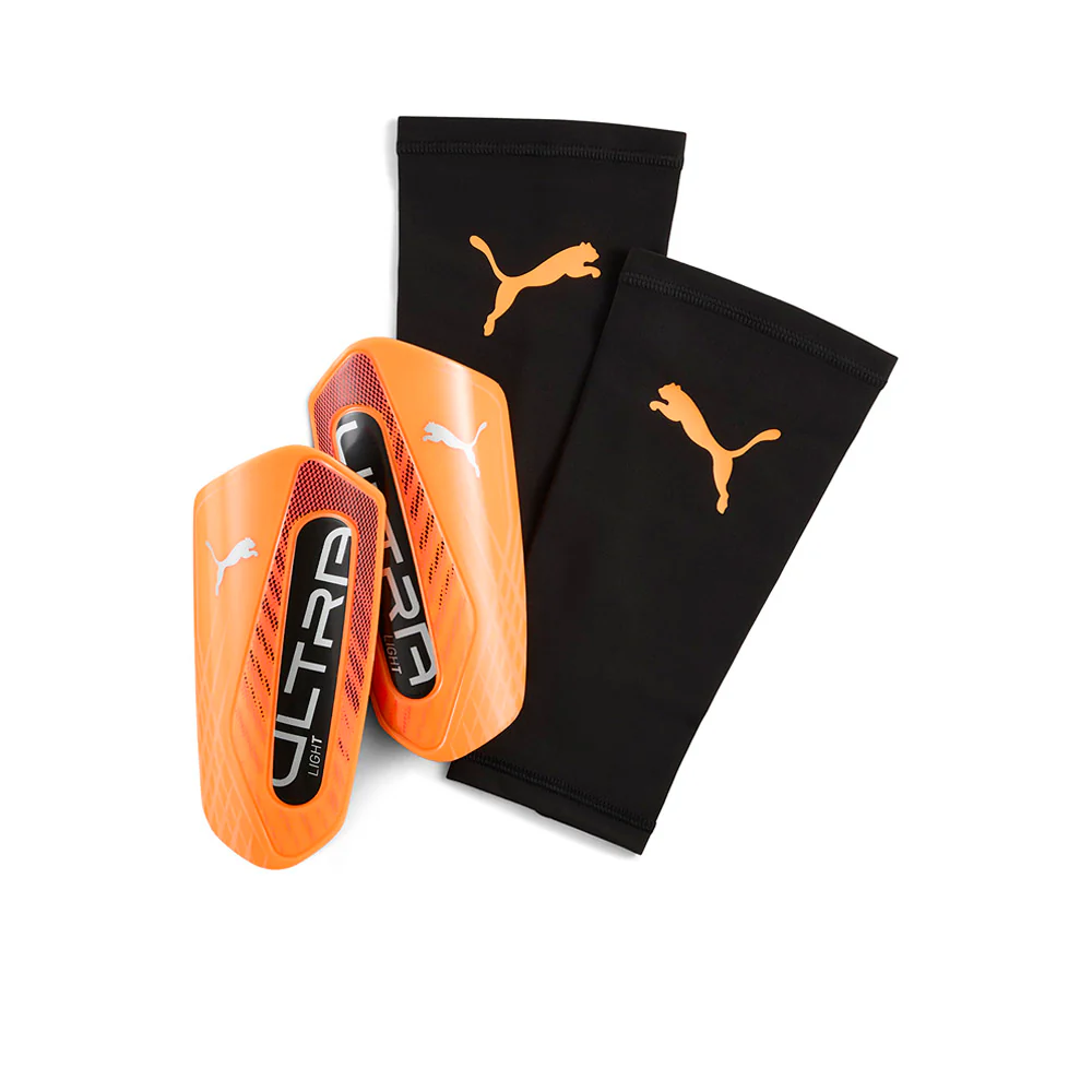 PUMA Ultra Light Men's Football Shinguards - Orange - L (UK SIZE)