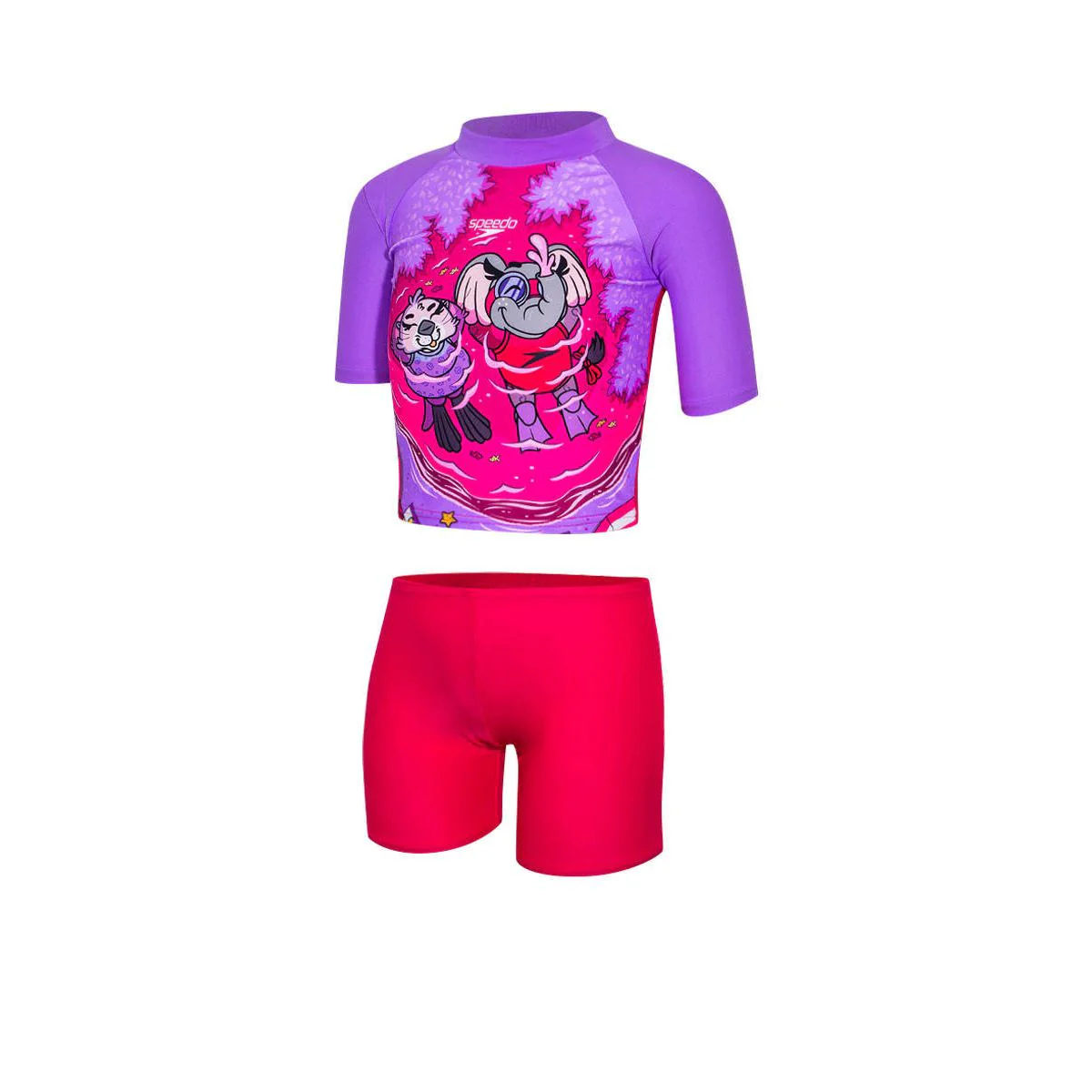 SPEEDO Rashguard and Jammer Set Girls Swimsuit