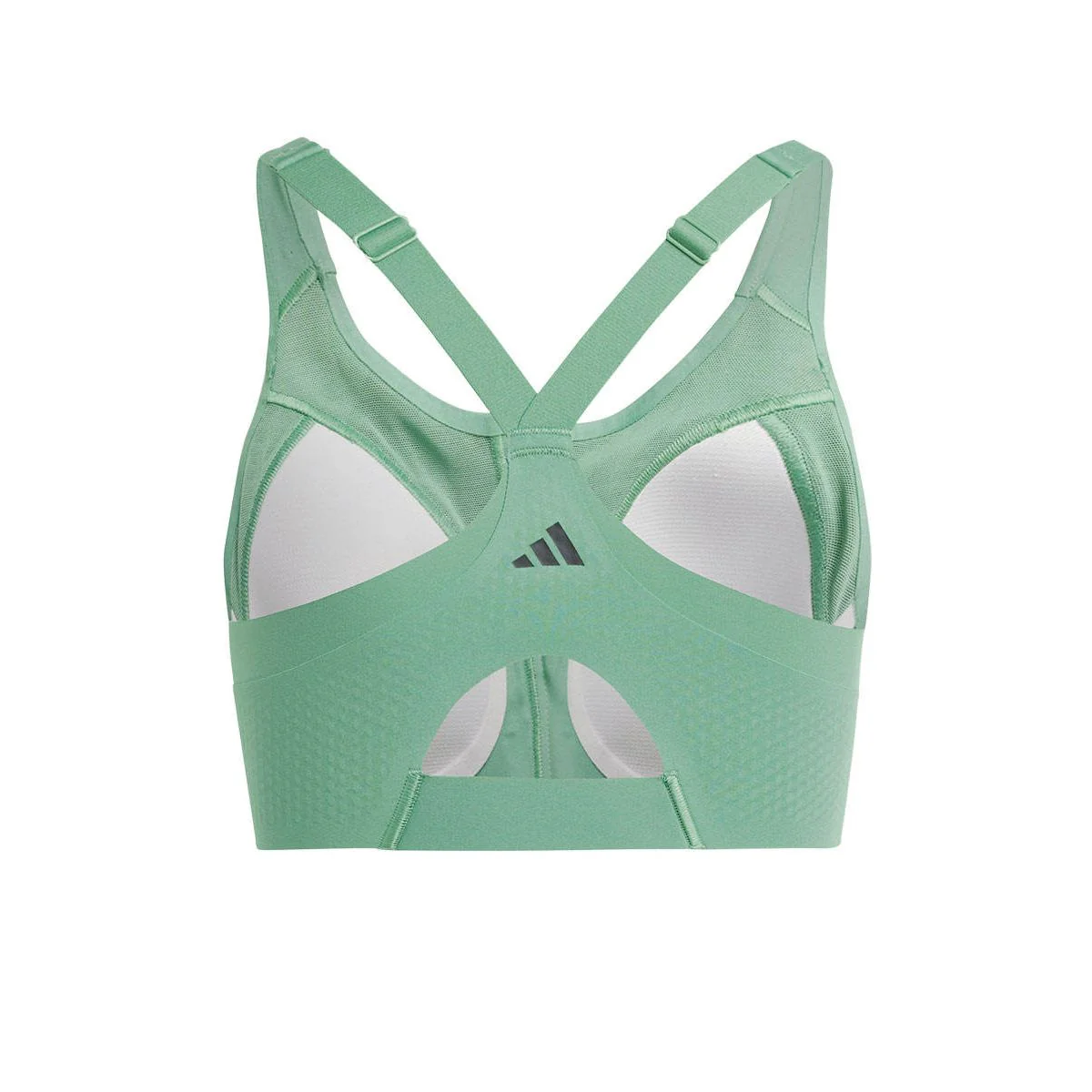 Женский спортивный топ Adidas Tlrd Impact Luxe High-Support Zip — цвет зеленый, 65 B