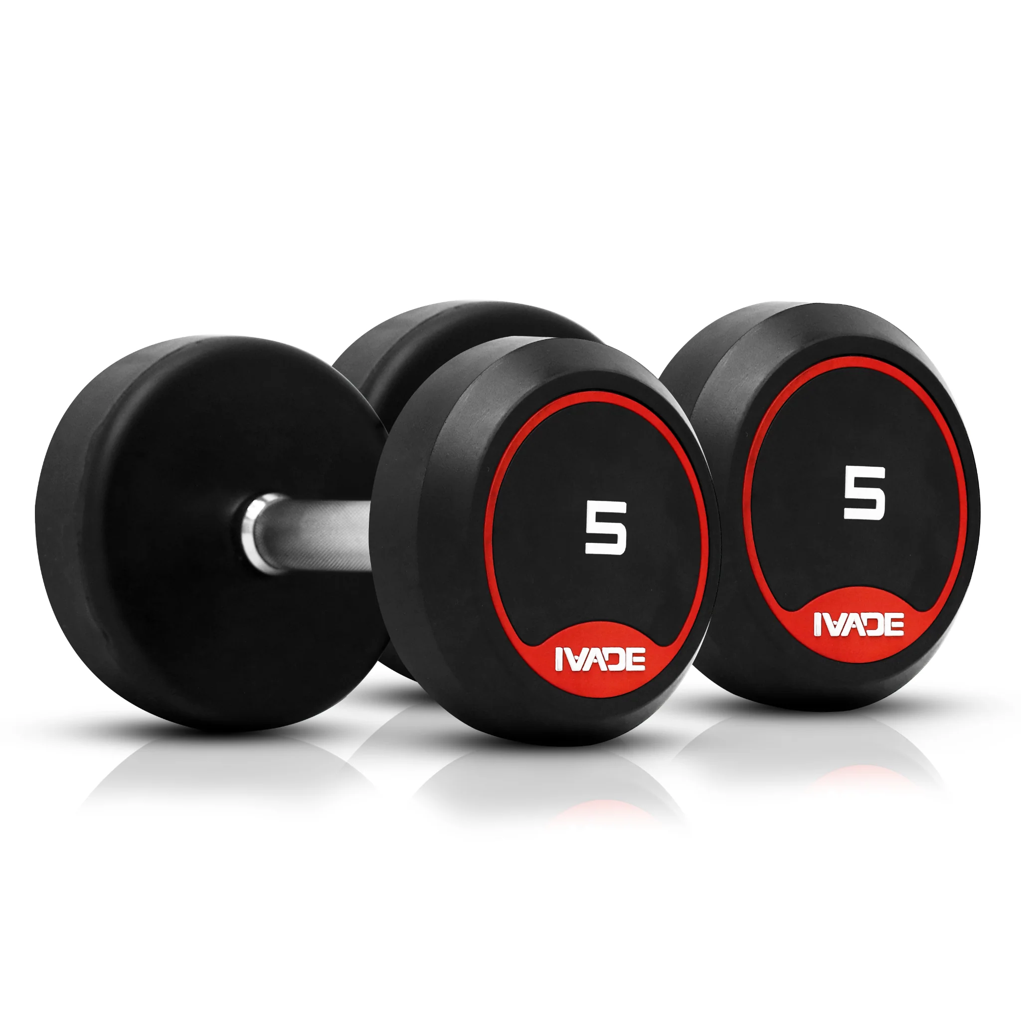 ดัมเบลกลม หุ้มยาง IVADE ขนาด 2.5-25KG x 2 ชิ้น - Black - 10 KG