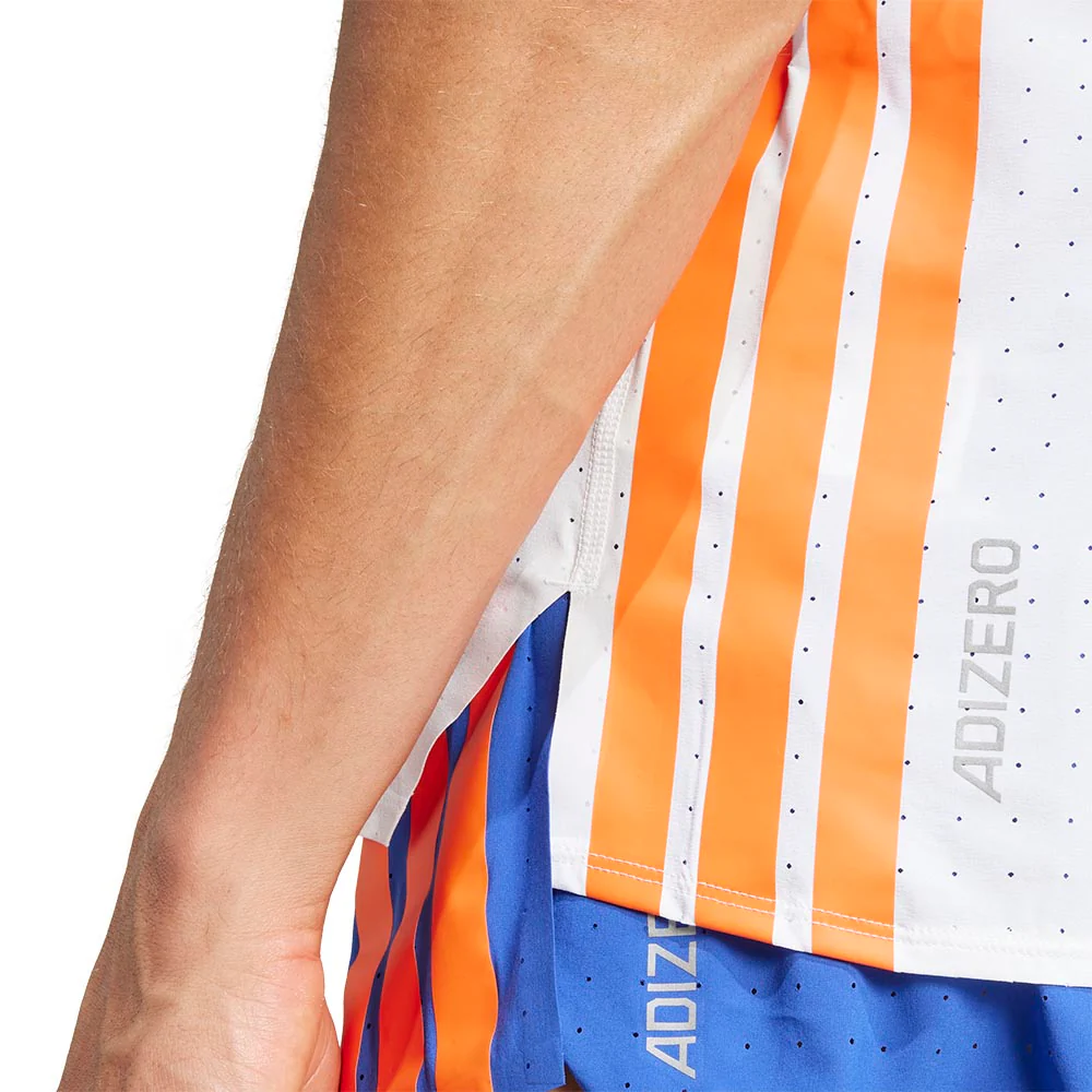 Мужская беговая футболка Adidas Adizero — цвет белый, размер 2XL (азиатский размер)